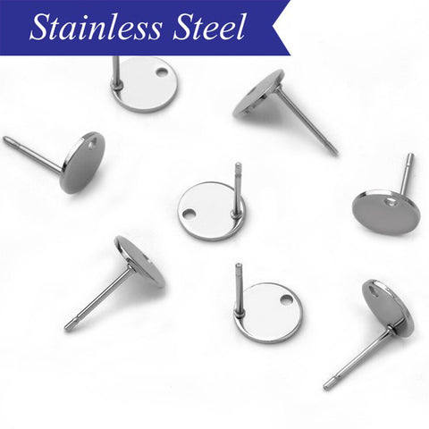 Stainless steel blank studs in various sizes