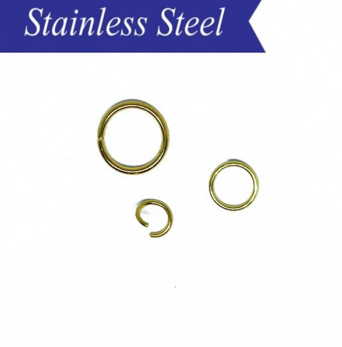 Stainless steel gold jump shop rings