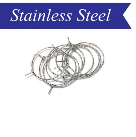 Stainless steel Earring round hoops 20mm
