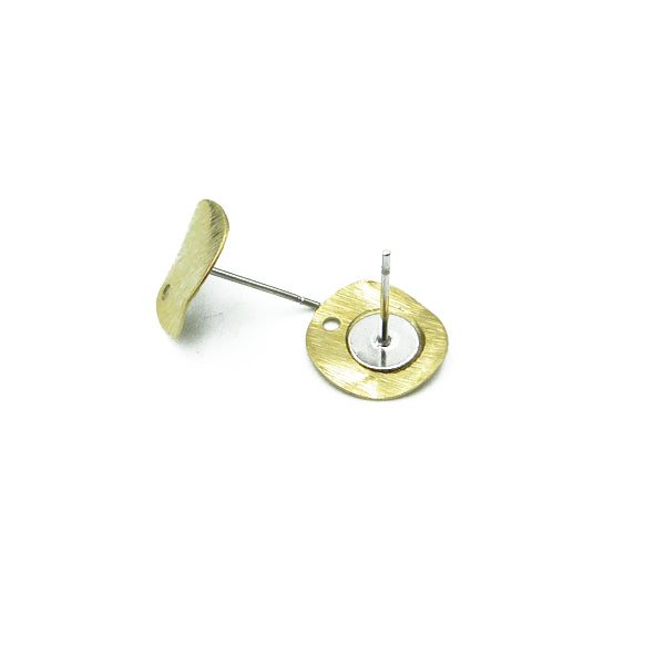 Raw brass and Stainless steel 12mm textured studs  (x10)