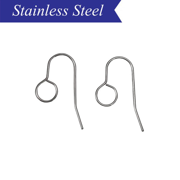 Stainless steel earring wire hooks large loop