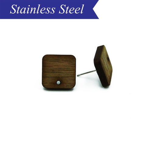 Rounded square wood stud with stainless steel post in various sizes (x10)