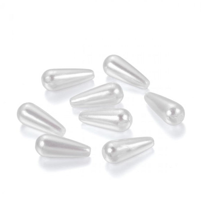 ABS teardrop White Pearls in various sizes