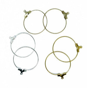 Double connect round earring hoops 25mm (X10)