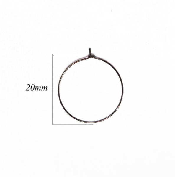 Earring round hoops - Various colours 30mm