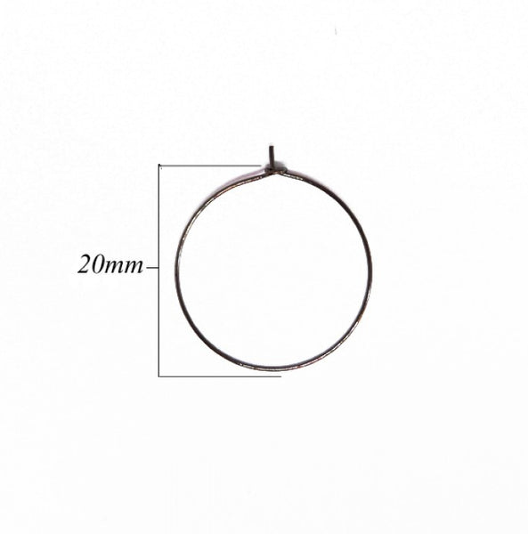 Earring round hoops - Various colours 20mm
