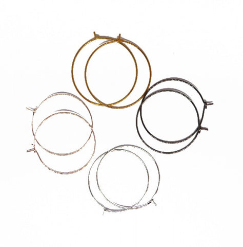 Earring round hoops - Various colours 20mm