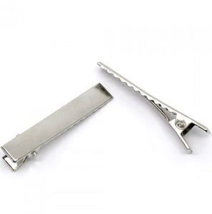 Rectangle alligator hair clips in various sizes (x10)
