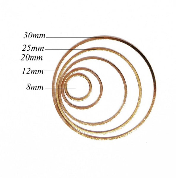 Round frame connector - KC gold 8mm - 30mm