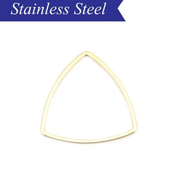 Stainless Steel rounded triangle frame connectors in gold -in various sizes