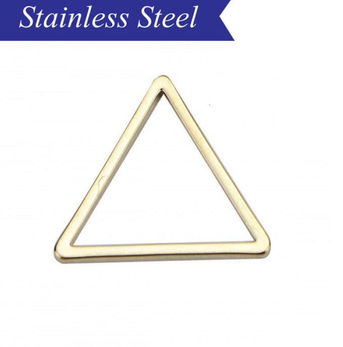 Stainless Steel triangle connectors in gold 16mm