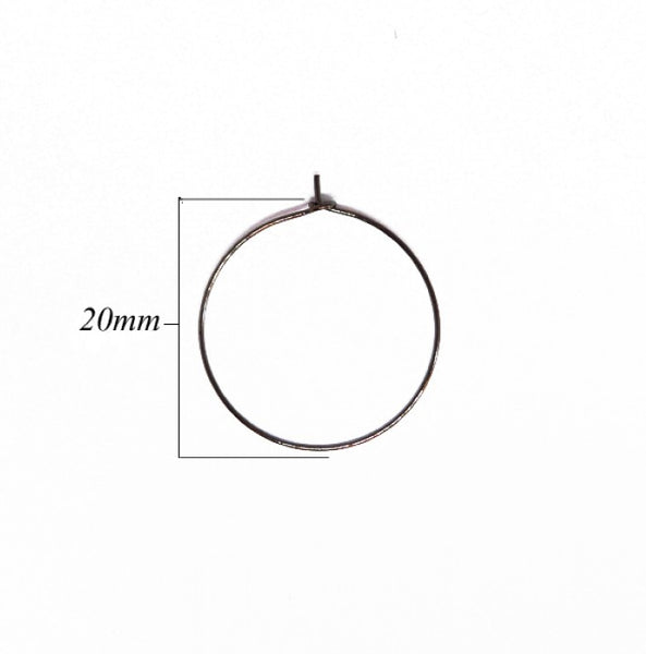 Stainless steel Earring round hoops in gold 20mm