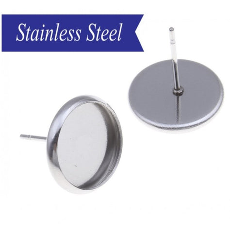 Stainless steel Stud Earring Setting in various sizes