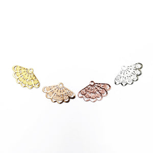 Fan shaped charms in various colours (x10)