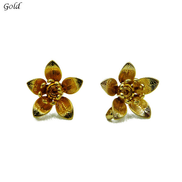 Flower studs with loop in various colours