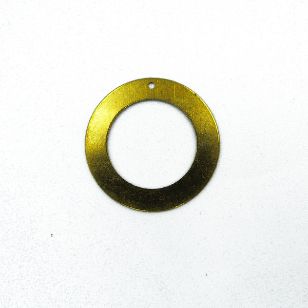 Raw brass round circle frame charm 28mm