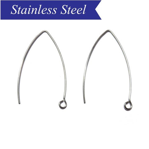 Stainless steel V-shaped earrings