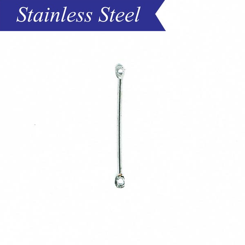 Stainless steel bar connector 20mm in silver (x10)