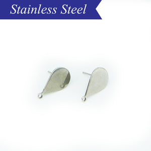 Stainless steel teardrop stud with connector hole (x10)