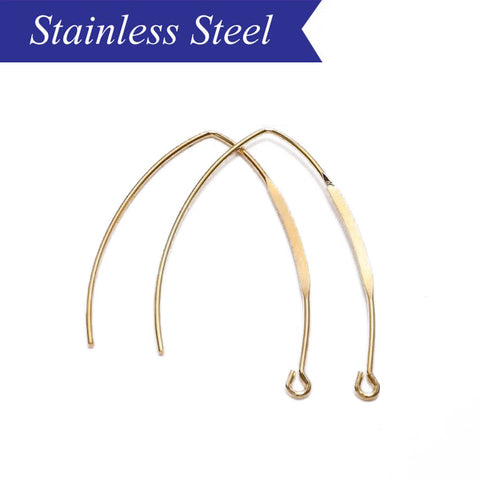 Stainless steel V-shaped earrings in gold